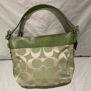 Coach Zoe Canvas Monogram Shoulder Bag